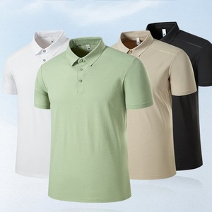 Men's Polo Shirt Polyester Cool Dry Short Sleeve Summer Workwear Khaki Light Green Off White Black - Product Image 1