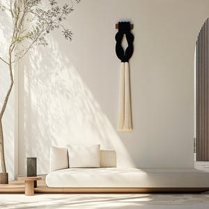 Gisenu Grande sculpture murale <span class=keywords><strong>en</strong></span> <span class=keywords><strong>macramé</strong></span> <span class=keywords><strong>en</strong></span> corde de coton, style Art Déco, faite à la main, objet d'art durable et unique <span class=keywords><strong>pour</strong></span> la décoration intérieure - Product Image 1