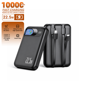 HYTO เครื่องชาร์จโทรศัพท์แบบพกพา, เครื่องชาร์จพาวเวอร์แบงค์ 10000mAh PD พร้อมสายชาร์จในตัว, เครื่องชาร์จสำหรับเดินทางเหมาะสำหรับโทรศัพท์มือถือทุกรุ่น - Product Image 1