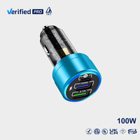 Chargeur de voiture USB C TKT 100W, 3 ports PD 3.1A, charge rapide, adaptateur en métal avec LED pour iPhone Samsung QC 3.0 Type C, double port USB