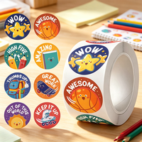 Rouleau d'autocollants décoratifs personnalisés Haoxuan, directement de l'usine, étiquettes en papier adhésif haute adhérence pour jouets éducatifs pour enfants, fournitures cadeaux