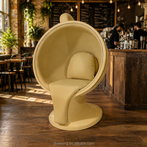 Sillón de fibra de vidrio con forma de taza de café Y076, con cojín de cuero acolchado, silla decorativa creativa para decoración de cafeterías. - Product Image 1