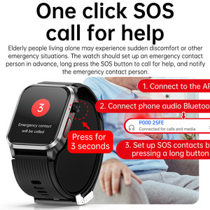 Montre connectée P300 Pro pour la santé avec pompe à air pour soins à distance, moniteur de tension artérielle et ECG pour personnes âgées et familles - Product Image 4