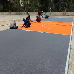 Sıcak satış arka bahçesinde basketbol sahası anti kayma açık yer karoları