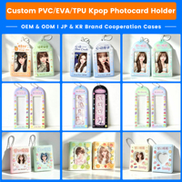 Porte-clés Kawaii en PVC pour photocarte, protège-cartes transparent en plastique, personnalisable en usine, pour cartes photo Kpop Idol de 3 pouces