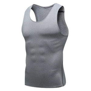 Maglietta sportiva attillata da allenamento per <span class=keywords><strong>uomo</strong></span> maglietta intima elasticizzata ad asciugatura rapida pallacanestro da corsa maglietta intima per fitness - Product Image 1