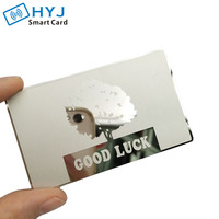 Cartes de visite en métal plaqué or finition miroir personnalisées en usine, cartes VIP en métal