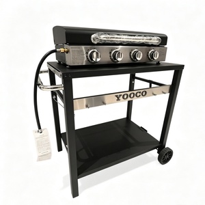 Grill portable au gaz propane 4 brûleurs <span class=keywords><strong>en</strong></span> acier inoxydable avec dispositif de sécurité flamme et nettoyage facile <span class=keywords><strong>pour</strong></span> grillades <span class=keywords><strong>en</strong></span> extérieur sur patio - Product Image 2