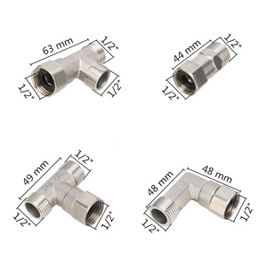 Conector en T Hexagonal de Acero Inoxidable G1/2, Conector de Manguera de Jardín con Rosca Macho/Hembra de 1/2 Pulgadas - Product Image 2