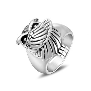 Owl Animal Shape <b>Titanium</b> Steel <b>Ring</b> Unisex Fashion Jewelry Gift SA525 - Product Image 5