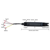 Électrode numérique de mesure du pH et de l'ORP IP68 avec électrolyte solide et jonction liquide en PTFE pour système de surveillance de la qualité de l'eau