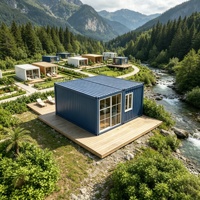 Maison préfabriquée modulaire en conteneur entièrement finie pour le glamping en montagne, les locations Airbnb, les villas et les maisons d'hôtes