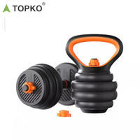 Ensemble d'haltères multifonction TOPKO 6 en 1, 40 kg, réglable, barre multifonction, kettlebell pour la musculation à domicile