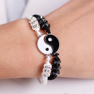 Finestyle Pulsera, соответствующий Yin Yang, регулируемый шнур, ювелирные изделия, подарочные браслеты в стиле бохо - Product Image 6