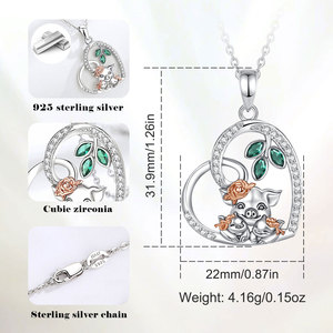 Merryshine all'ingrosso 925 in argento Sterling cuore carino animale gioielli donne 3 maiale madre e piccolo maiale collana di fascino per le donne - Product Image 6