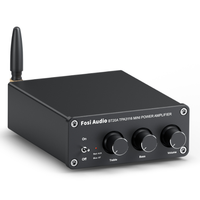 FYX Fosi Audio BT20A Amplificateur de puissance numérique stéréo 2 canaux de bureau, version BT 5.0, mini amplificateur de puissance classe D