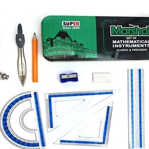 Juego de Geometría de 9 Piezas en Oferta, Juego de Reglas y Compás de Matemáticas, Juego de Compás y Transportador Escolar con Caja de Almacenamiento - Product Image 4