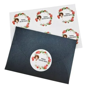 Planner de flores cristãs personalizado, folhas de adesivos redondos para meninas, adesivo de flores inspirador estético e bonito