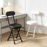 Chaise de salle à manger moderne Conris pliable avec cadre en métal et siège en PU avec dossier pour hôtel et bureau à domicile