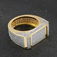 Bijoux de mode nouveau Style Micro-incrusté pleine étoile bague en laiton hommes et femmes unisexe Punk bijoux plaqué or Hip Hop anneau
