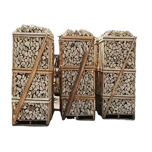 Standard Crate of Kiln Dried Logs Handy Bags/ indoor usage oak birch beech pine firewood poplar paulowni solid wood boards cheap