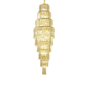 Lustre en cristal de luxe pour villa, escalier, mezzanine à double hauteur, luminaire suspendu élégant pour salon, Zhongshan - Product Image 1