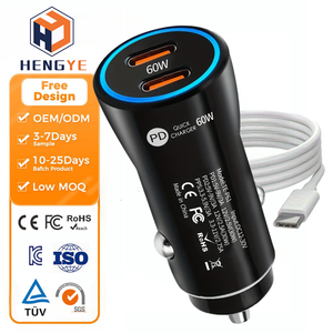 Оптовый электрический удлинитель-адаптер PD 60W с 2 портами для быстрой зарядки телефона в автомобиле - Product Image 1