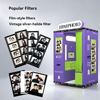Photomaton de rue moderne avec imprimante, distributeur automatique en libre-service pour les entreprises de divertissement pour jeunes