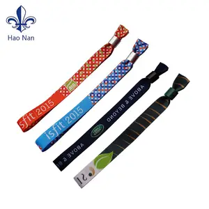 Wristband Manufacturer Promotional Gift Custom Logo Wholesale Event Festival Wristband Woven Polyester Bracelet Fabric Wristband
