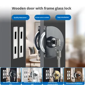 Modernes, langlebiges SUS 304 Edelstahl-Glastürschloss für Doppeltüren, ohne Bohren, Zentralverriegelung, Einzeltür-Schraubverschluss - Product Image 5