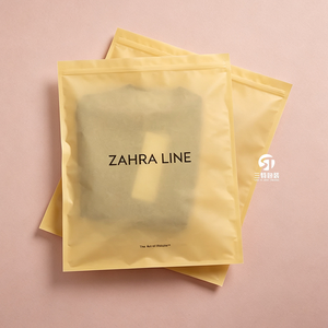 Factory Custom Cotton Paper Garment Zipper Bags Three Side Seal Hang Hole <b>Waterproof</b> Moistureproof For T-Shirt Lingerie Sweater - Product Image 5