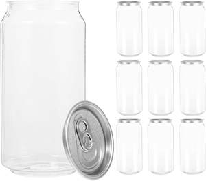 Vente en gros de canettes en plastique transparent PET de 330 ml, 500 ml et 650 ml pour boissons avec couvercles faciles à ouvrir - Product Image 2