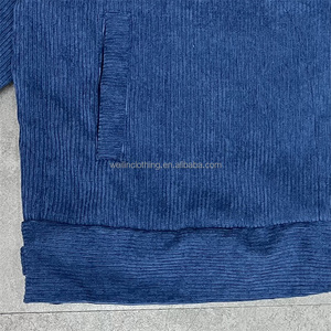 Blouson aviateur personnalisé pour hommes avec fermeture éclair Veste en velours côtelé avec col montant et logo brodé Chemise fine à motif de patchwork - Product Image 5
