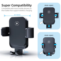 Cargador Inalámbrico Rápido de 15W para Auto, Soporte para Teléfono con Sujeción Automática, Montaje en Rejilla de Ventilación, Operación con una Mano, Compatible con Diversas Carcasas, Agarre Estable