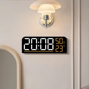 BSCI fabbrica di nuova moderna luminosità LED regolabile allarme digitale da tavolo orologio da parete forma quadrata per ufficio & decorazione per la casa