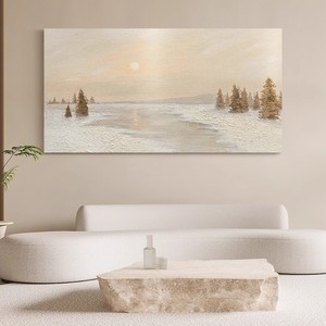 Chasing The Light Wall Art Print Rectangle Metal <b>Frame</b> Beige Hanging Decor For Living Room - Product Image 3