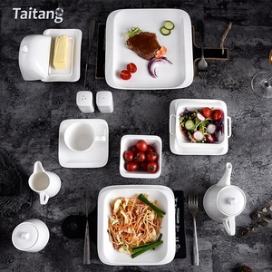 Taitang Cixuan restaurante de estilo inglés de cena de <span class=keywords><strong>porcelana</strong></span>/blanco vajilla <span class=keywords><strong>platos</strong></span> cuadrados - Product Image 4