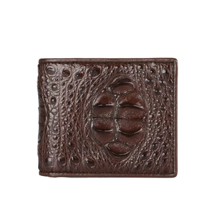 Cartera Bifold de Piel de Cocodrilo Auténtica para Hombre de Lujo con Diseño de Caimán Abierto, Cartera de Cuero para Hombre - Product Image 1