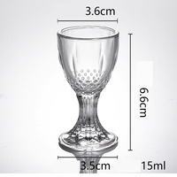 Verre à shot miniature gaufré de 20 ml, élégant, pour dégustation de liqueurs