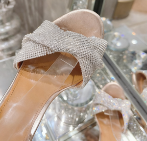 Chaussures de Mariée de Luxe 2026 de Marque Haut de Gamme, Sandales à Talons Hauts en Strass Argentés, Chaussures de Soirée en Cristal pour Femme - Product Image 4