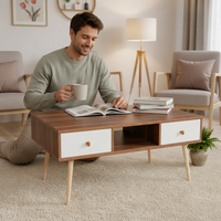 Table basse moderne convertible et extensible en bois écologique, style panneau, pour salon, bureau, appartement, multi-usages