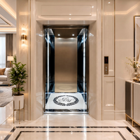 Ascenseur à traction en acier inoxydable avec porte automatique pour hôtel, bureau, appartement et immeuble commercial