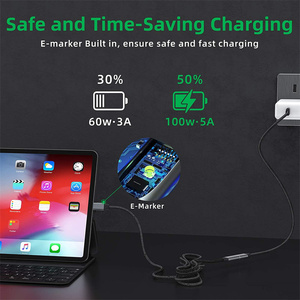 5A Veloce di Ricarica <span class=keywords><strong>USB</strong></span> 3.1 Intrecciato <span class=keywords><strong>Maschio</strong></span> a <span class=keywords><strong>Femmina</strong></span> <span class=keywords><strong>USB</strong></span>-C di Estensione di Tipo C a Tipo C Cavo - Product Image 3