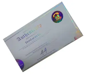 Özelleştirilmiş filigran kağıt baskı sıcak damgalama hologram sertifikası