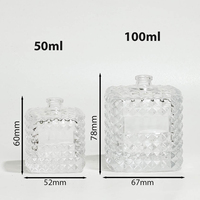 Botol Parfum Kaca Mewah Bentuk Kotak 50ml/100ml Botol Parfum Kosong 50ml
