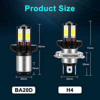 Lampe LED de moto 80w phare de moto 3000k 6000k H4 phare de moto pour système d'éclairage de moto