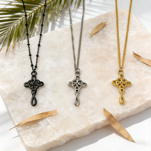 Collier Pendentif Croix <span class=keywords><strong>Celtique</strong></span> en Acier Inoxydable Étanche, Bijoux Vintage pour Hommes et Femmes, Cadeau de Foi Religieuse, Vente en Gros - Product Image 2