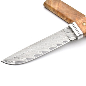 Thủ công Damascus cố định balde săn dao bushcraft tự vệ dao gỗ vỏ bọc xử lý - Product Image 5