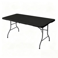Table pliante en plastique personnalisée pour l'intérieur et l'extérieur, imperméable, en HDPE, rectangulaire, portable, pour mariage, banquet, événements