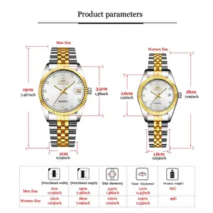 Fábrica de China personalizar barato mejor par de relojes de pulsera de cuarzo con logotipo y esfera de cristales <span class=keywords><strong>para</strong></span> hombre y mujer - Product Image 4
